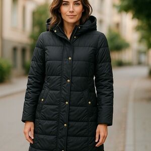 J. Crew Women's Black Puffer Coat